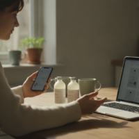 Shopper comparing products and prices to spot a real deal